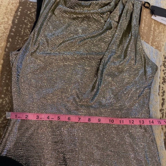 BLACK HALO Gold Sleeveless Crew Neck Above The Knee Party Body Con Dress 6 NWT - Picture 8 of 14